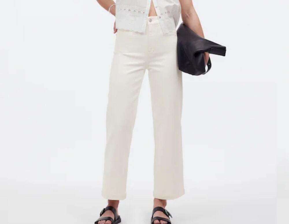 Madewell WomensThe Emmett Wide Leg Crop Jean Welt Pocket Edition Size 27